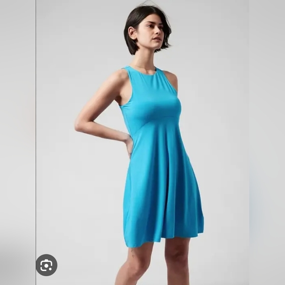 Athleta Dresses & Skirts - ATHLETA Santorini Thera Dress large tall Santorini Blue, Soft Summer Dress
